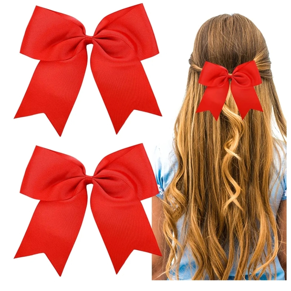 Brand New 2 Pcs Big Red Hair Bows For Girls And Women